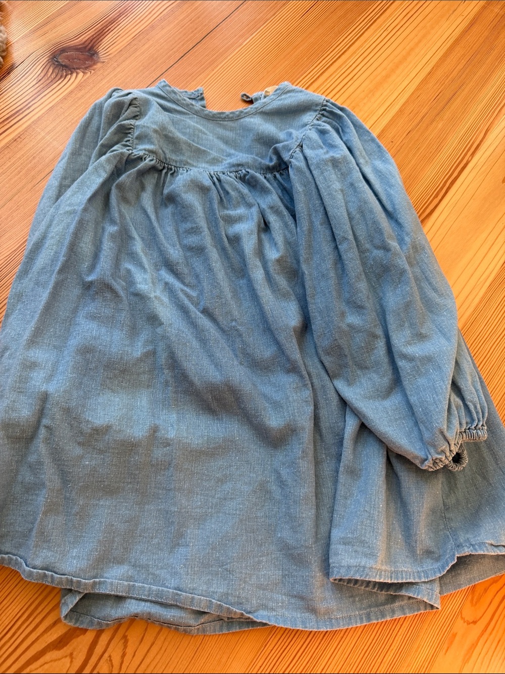 Soor ploom Kids Long Sleeve Blue Denim Dress